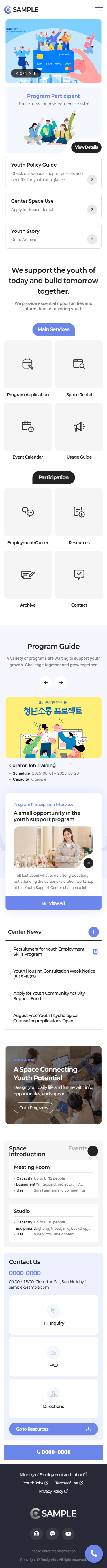Youth Center Website Template for Community Programs, Career Support & Public Services mobile product image