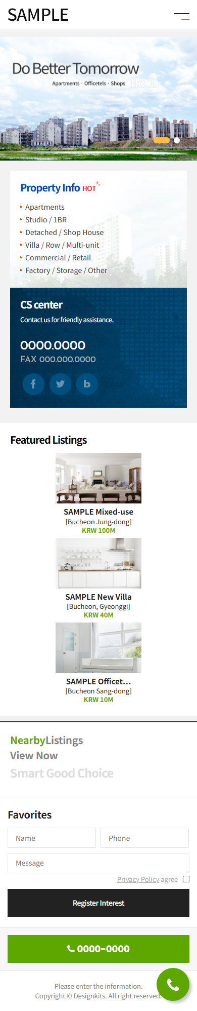 Real Estate Property Listing & Agency Website HTML Template mobile product image