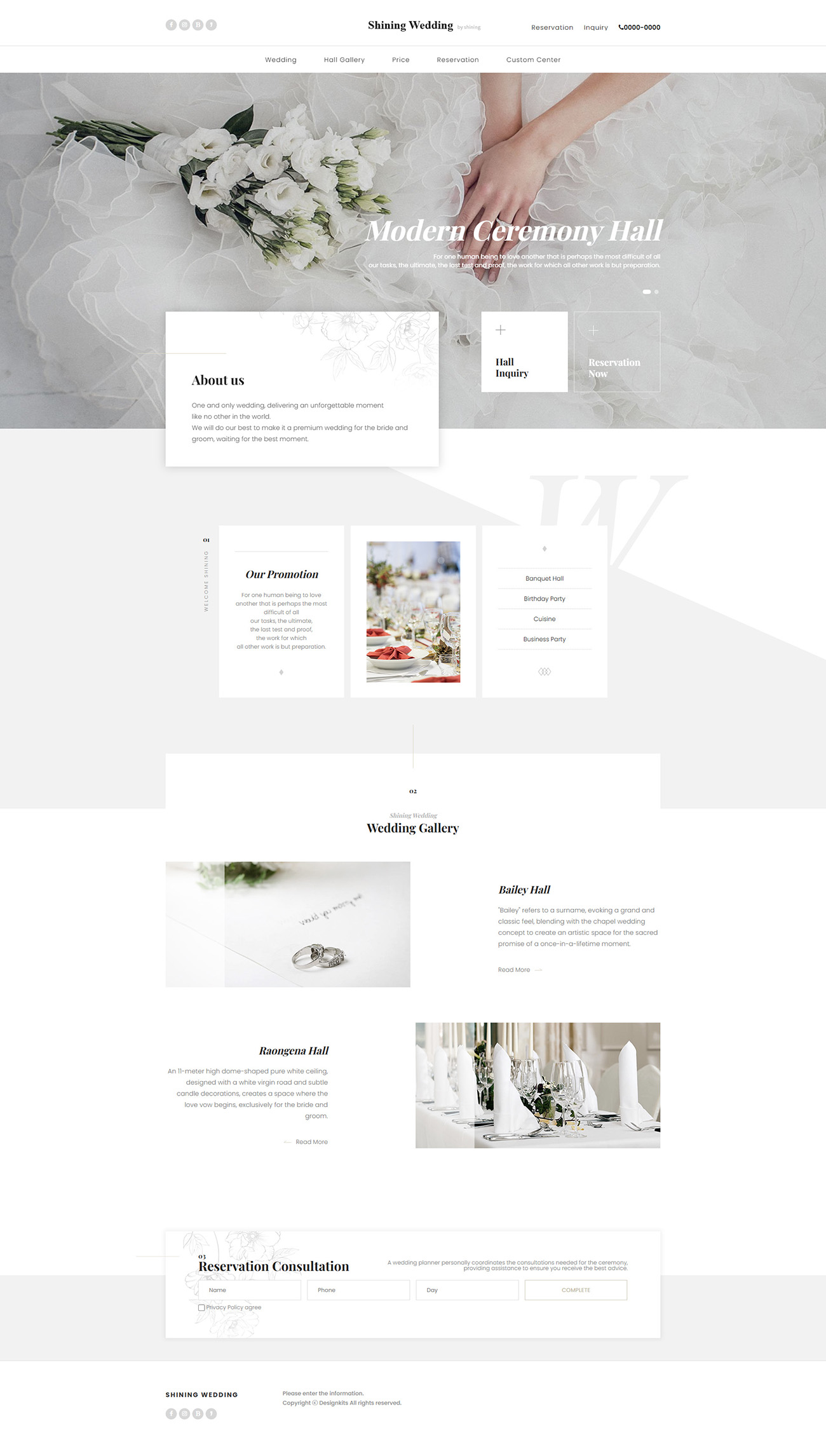 Wedding Hall & Ceremony Venue Website HTML Template pc product image