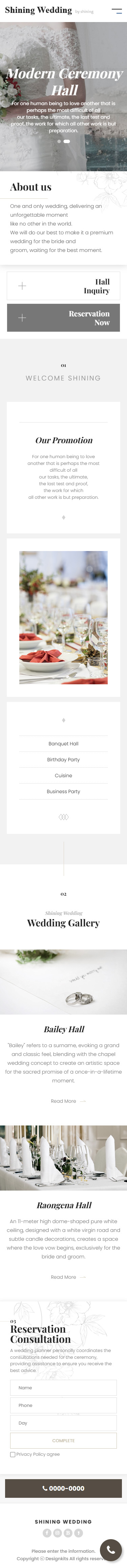 Wedding Hall & Ceremony Venue Website HTML Template mobile product image