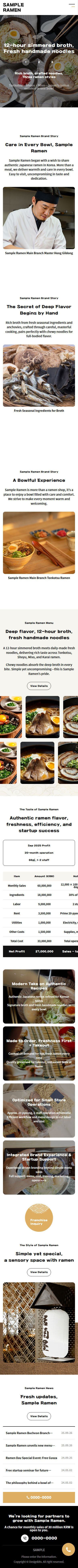 Ramen Restaurant Website Template Japanese Noodle Responsive UI UX mobile product image