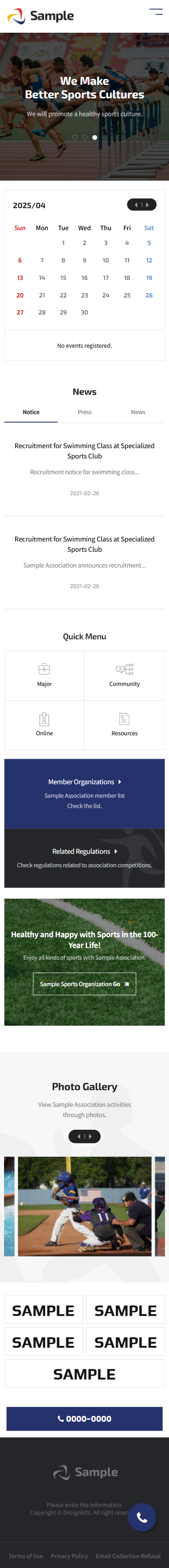 Sports Association Organization HTML Website Template mobile product image